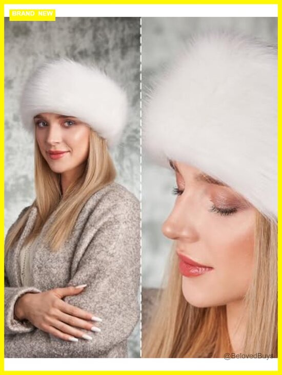 Faux Fur Headband for Women - Fleece-Lined Ear Warmer